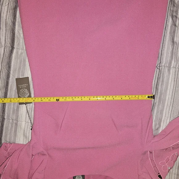 NWT Vince Camuto Pink Embroidered Puff Sleeve Shift Dress Size 0 - Picture 10 of 13